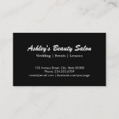 メイクアップアーティストブラシパウダー流行白黒 名刺 (裏面)