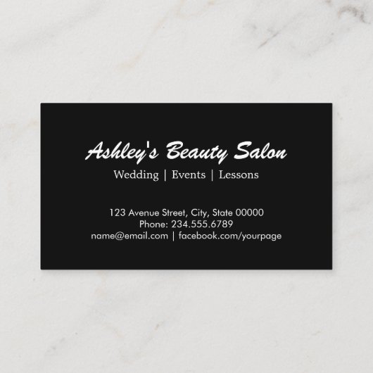 メイクアップアーティストブラシパウダー流行白黒 名刺 (裏面)