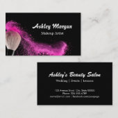 メイクアップアーティストブラシパウダー流行白黒 名刺 (正面/裏面)