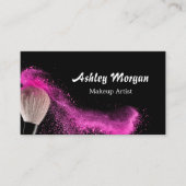 メイクアップアーティストブラシパウダー流行白黒 名刺 (正面)