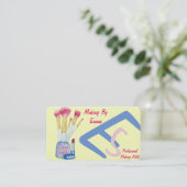 メイクアップアーティストブラシ美容師オリジナル 名刺 (スタンド正面)