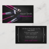 メイクアップアーティストブラシ/コスメティックブラシ 名刺 (正面/裏面)