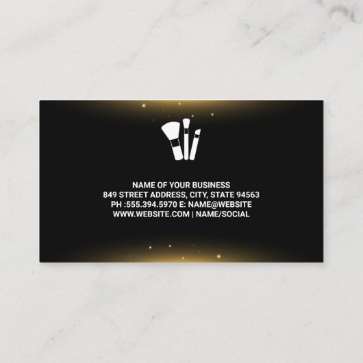 メイクアップアーティストブラシ |スパークル 名刺 (裏面)