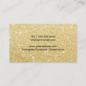 メイクアップアーティストブラックグリッターリップモダン金ゴールド 名刺 (裏面)