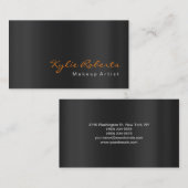 メイクアップアーティストブラックグレーオレンジの書道 名刺 (正面/裏面)