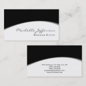 メイクアップアーティストブラックグレーパターンビジネスカード 名刺 (正面/裏面)