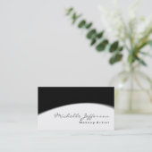 メイクアップアーティストブラックグレーパターンビジネスカード 名刺 (スタンド正面)