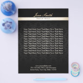 メイクアップアーティストブラックダマスク美しいサロンパンフレット チラシ (シングル)