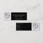 メイクアップアーティストブラックビジネスカード スキニー名刺 (正面/裏面)