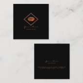 メイクアップアーティストブラックリップ銅バラ金ゴールド枠 スクエア名刺 (正面/裏面)