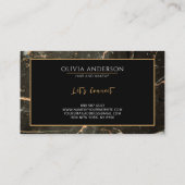 メイクアップアーティストブラック金ゴールドグリッター大理石瑪瑙 名刺 (裏面)