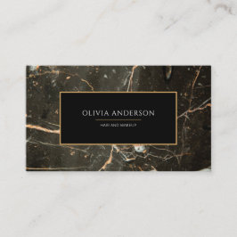 メイクアップアーティストブラック金ゴールドグリッター大理石瑪瑙 名刺