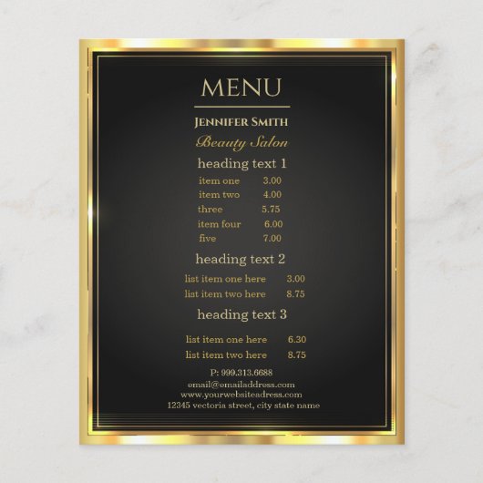 メイクアップアーティストブラック金ゴールドフライヤー (正面)