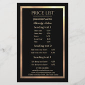 メイクアップアーティストブラック金ゴールドフレームフライヤー チラシ (正面)