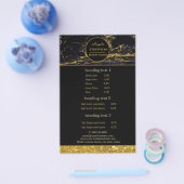 メイクアップアーティストブラック金ゴールドマーブルフライヤー チラシ (シングル)