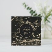 メイクアップアーティストブラック金ゴールドマーブル 招待状 (スタンド正面)