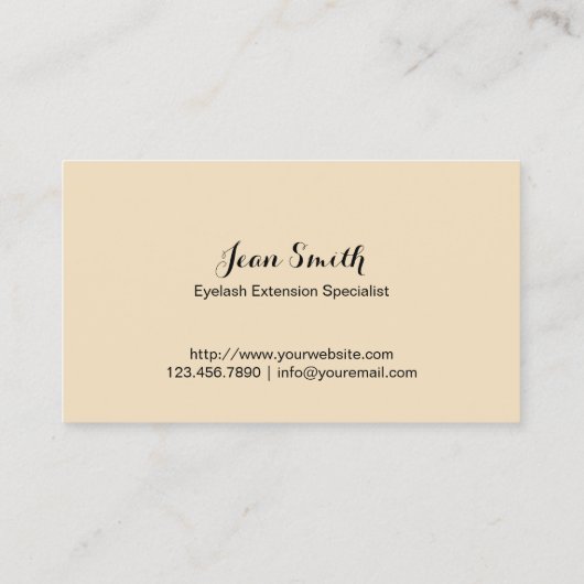 メイクアップアーティストブラック&金ゴールドまつ毛エクステンション 名刺 (裏面)