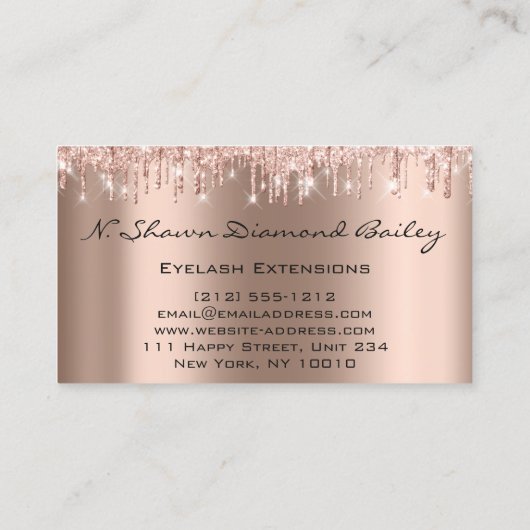 メイクアップアーティストブラッシュ紙吹雪金ゴールド 名刺 (裏面)