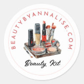 メイクアップアーティストブランディング製品ステッカー ラウンドシール (正面)