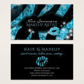 メイクアップアーティストブルーブラックグリッターリップゼブラプリント (正面&裏面)