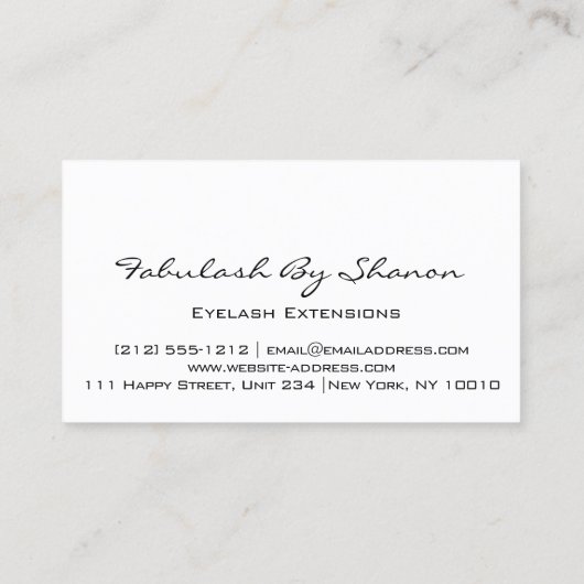 メイクアップアーティストブロウアイラッシュスモークティール(緑がかった色) 名刺 (裏面)