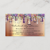 メイクアップアーティストブロウアイラッシュ金ゴールドドリップ紙吹雪 名刺 (裏面)