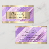 メイクアップアーティストブロガーのインフルエンサー紫ストローク 名刺 (正面/裏面)