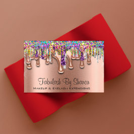 メイクアップアーティストブローパープルホログラフ 名刺