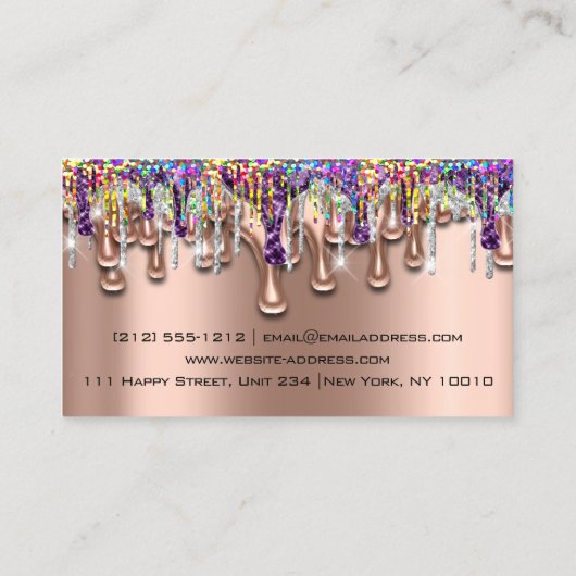 メイクアップアーティストブローパープルホログラフ 名刺 (裏面)