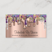 メイクアップアーティストブローパープルホログラフ 名刺 (正面)