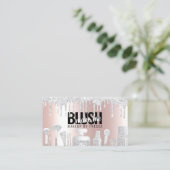 メイクアップアーティストプラチナグリッタードリップメタリックピンク 名刺 (スタンド正面)