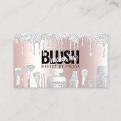 メイクアップアーティストプラチナグリッタードリップメタリックピンク 名刺 (正面)