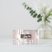 メイクアップアーティストプラチナグリッター+メタリックピンク 名刺 (スタンド正面)