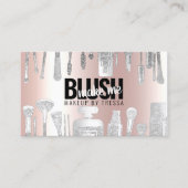 メイクアップアーティストプラチナグリッター+メタリックピンク 名刺 (正面)