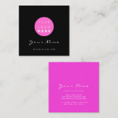 メイクアップアーティストプロフェッショナルまつ毛シンプルピンク スクエア名刺 (正面/裏面)