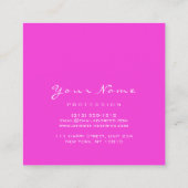 メイクアップアーティストプロフェッショナルまつ毛シンプルピンク スクエア名刺 (裏面)