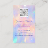 メイクアップアーティストプロフェッショナルまつ毛ホログラフQR 名刺 (裏面)