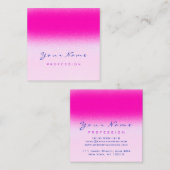 メイクアップアーティストプロフェッショナルアイアッシュピンク明るい赤紫色 スクエア名刺 (正面/裏面)