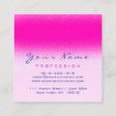 メイクアップアーティストプロフェッショナルアイアッシュピンク明るい赤紫色 スクエア名刺 (裏面)