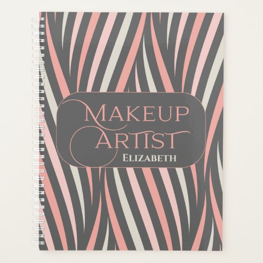 メイクアップアーティストプロフェッショナルガーリーピンク美しい プランナー手帳 (正面)