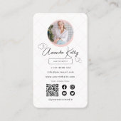 メイクアップアーティストプロフェッショナルスキャン可能QRコード 名刺 (正面)