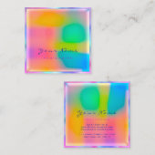 メイクアップアーティストプロフェッショナルモダンホクミニマルラップ スクエア名刺 (正面/裏面)