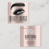 メイクアップアーティストヘアアイドラックスバラQRコード スクエア名刺 (正面/裏面)