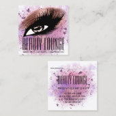 メイクアップアーティストヘアアイドラッシュグリッターピンクブラシ スクエア名刺 (正面/裏面)