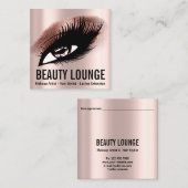 メイクアップアーティストヘアアイラッシュルクスバラプロフェッショナル スクエア名刺 (正面/裏面)