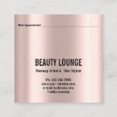 メイクアップアーティストヘアアイラッシュルクスバラプロフェッショナル スクエア名刺 (裏面)