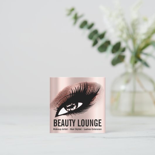 メイクアップアーティストヘアアイラッシュルクスバラプロフェッショナル スクエア名刺 (スタンド正面)