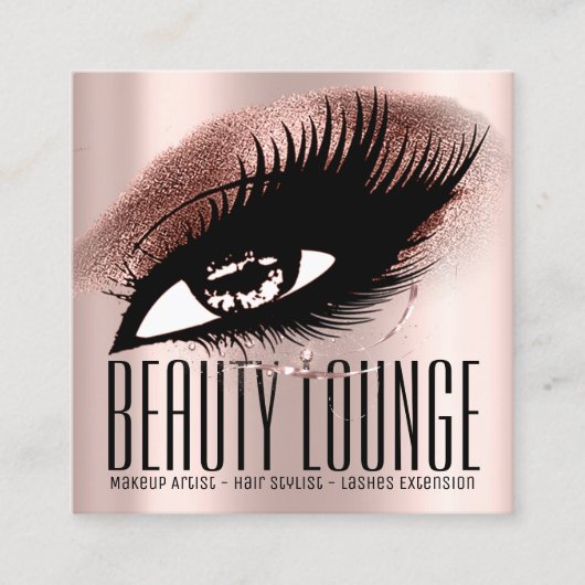 メイクアップアーティストヘアアイラッシュルクスバラプロフェッショナル スクエア名刺 (正面)