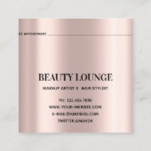 メイクアップアーティストヘアアイラッシュルクスバラプロフェッショナル スクエア名刺 (裏面)