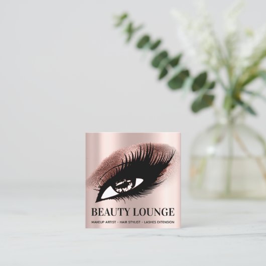 メイクアップアーティストヘアアイラッシュルクスバラプロフェッショナル スクエア名刺 (スタンド正面)